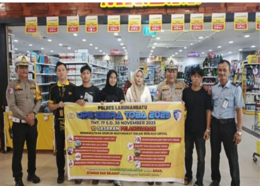 Operasi Zebra Toba 2025: Sat Lantas Polres Labuhanbatu Sosialisasi Keselamatan Berkendara