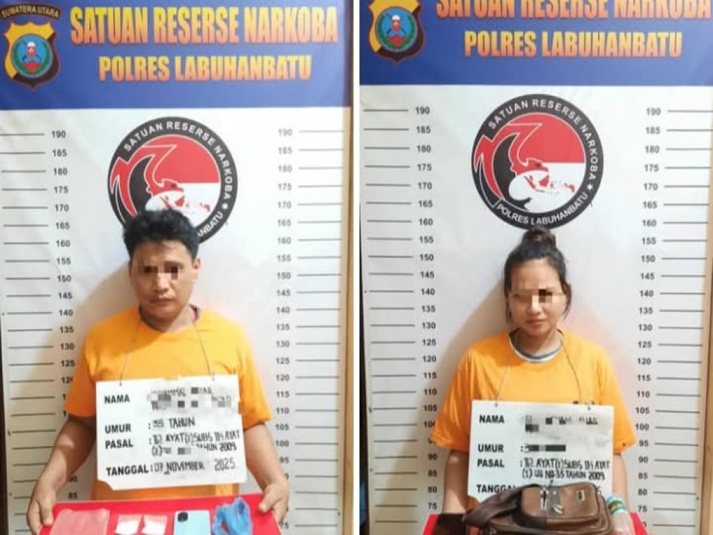 Pasangan Pengedar Sabu Ditangkap di Panai Tengah, Polisi Amankan Barang Bukti Puluhan Gram
