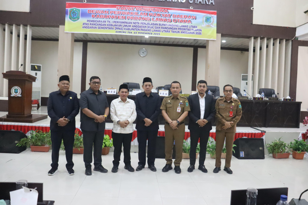 Wakil Bupati Hadiri Rapat Paripurna Penyampaian Nota Atas Rancangar (KUA) & (PPAS) T. A 2026.