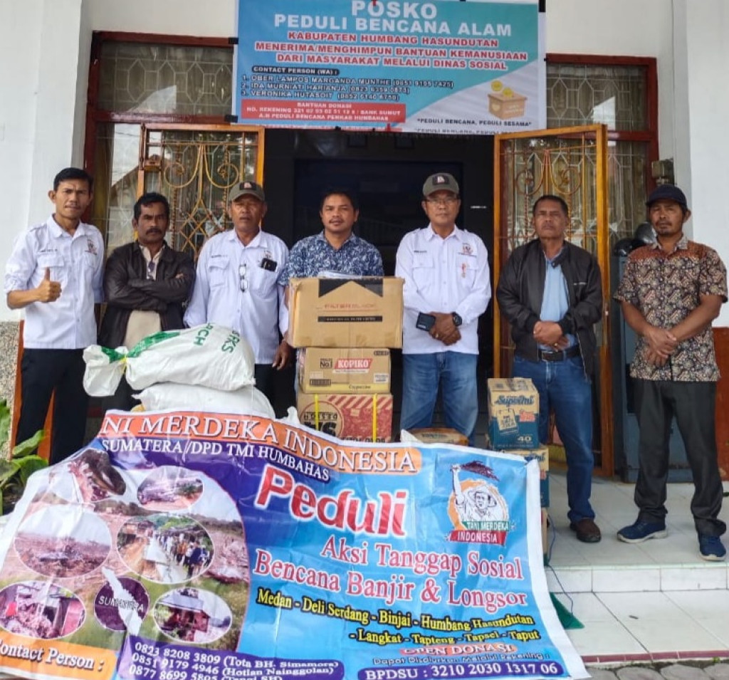 DPD TMI Sampikan Bantuan Kemanusiaan Korban Bencana Alam di Humbahas