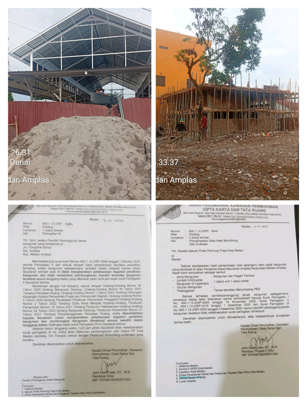 Sudah Disurati, Dua Bangunan Tanpa PBG Tetap Berlangsung di Jalan Panglima Denai Medan Amplas
