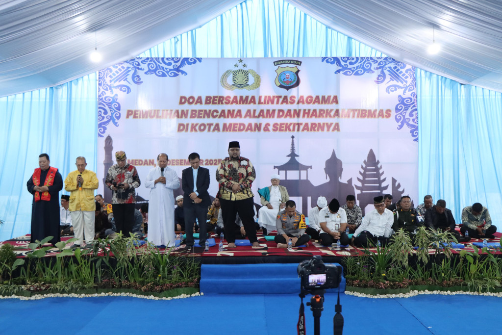 Doa Bersama Lintas Agama, Kapolrestabes Medan: Kebersamaan Adalah Kekuatan Kota Ini