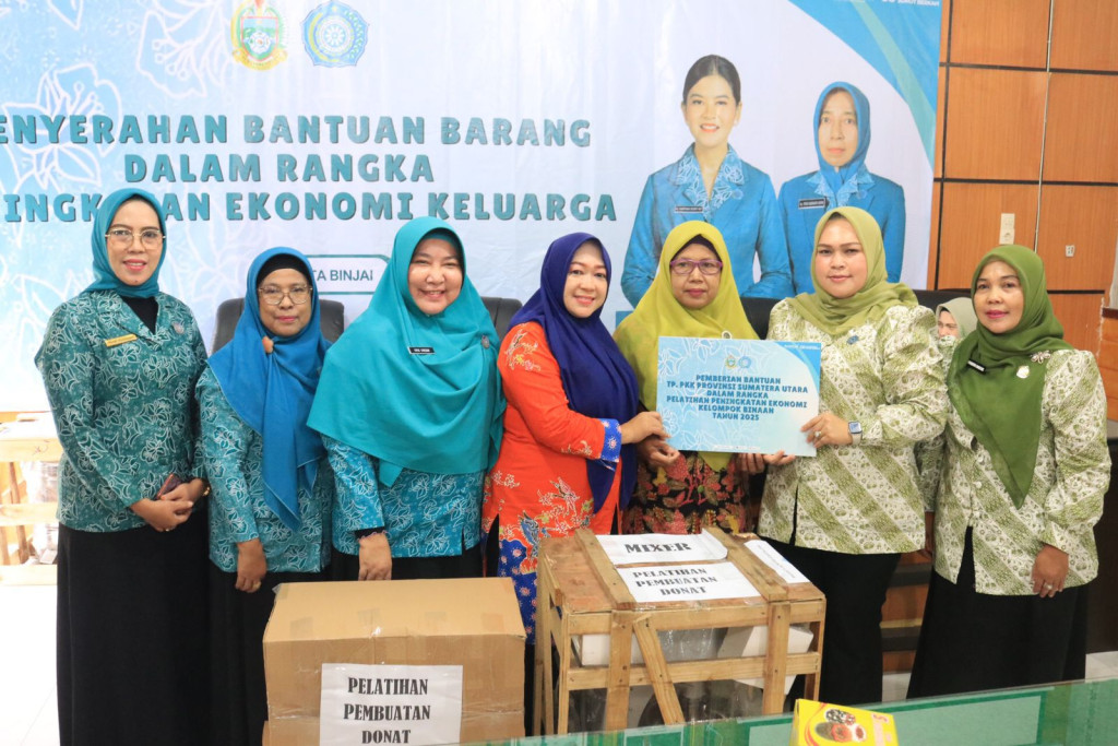 Dukung Ekonomi Keluarga, TP PKK Provinsi Sumatera Utara Salurkan Bantuan untuk TP PKK Kota Binjai
