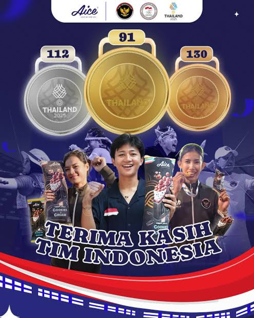 Indonesia Cetak Rekor Terbaik dalam 3 Dekade, Aice Group dan NOC Indonesia Rayakan Dominasi Kontingen Merah Putih di SEA Games 2025