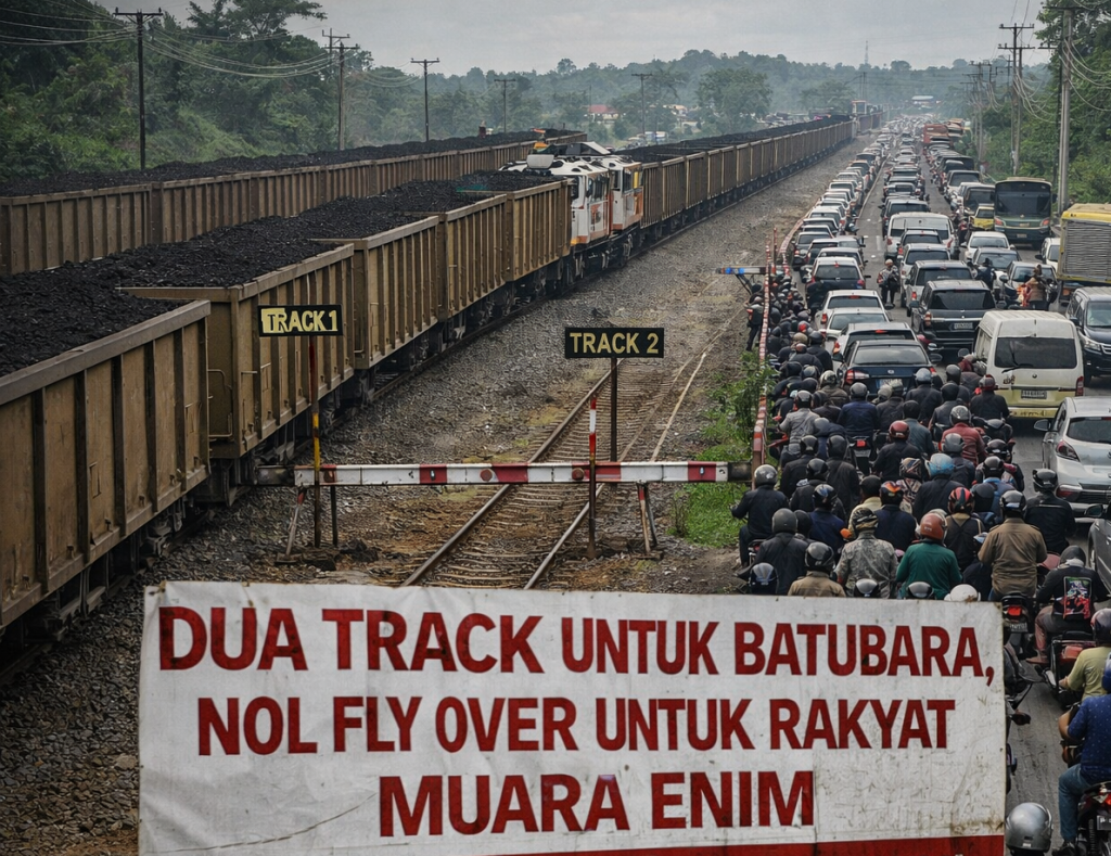 Kereta Batubara Jalan Terus, Warga Muara Enim Terjebak Berjam-jam
