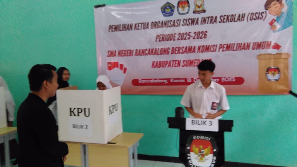 KPU Sumedang Gelar Pendidikan Pemilih Lewat E-Voting pada Pemilihan Ketua OSIS SMAN Rancakalong