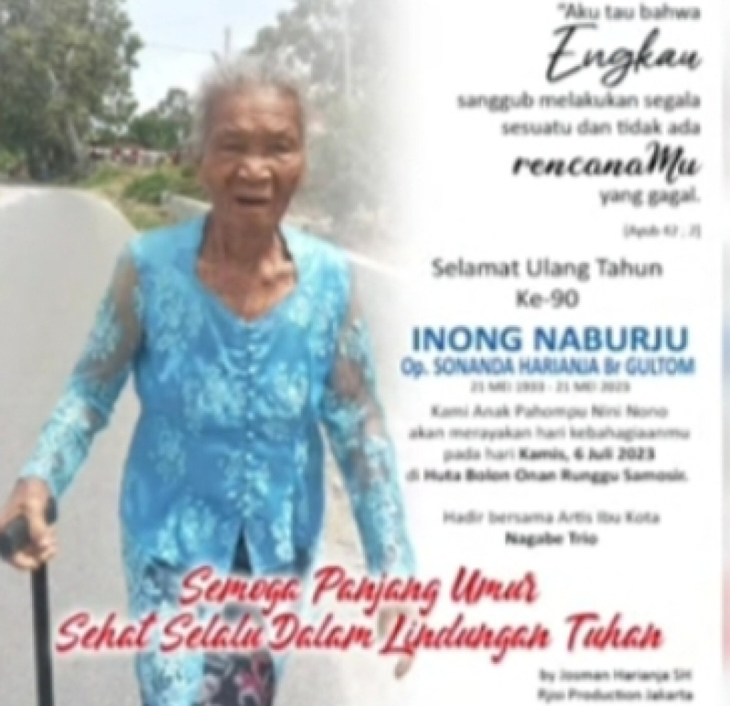 Lirik Lagu "Inong Ku Naburju" Selain Lagu di HUT Ibunda Tercinta, Juga Mengingatkan Hari Ibu di 22 Desember.