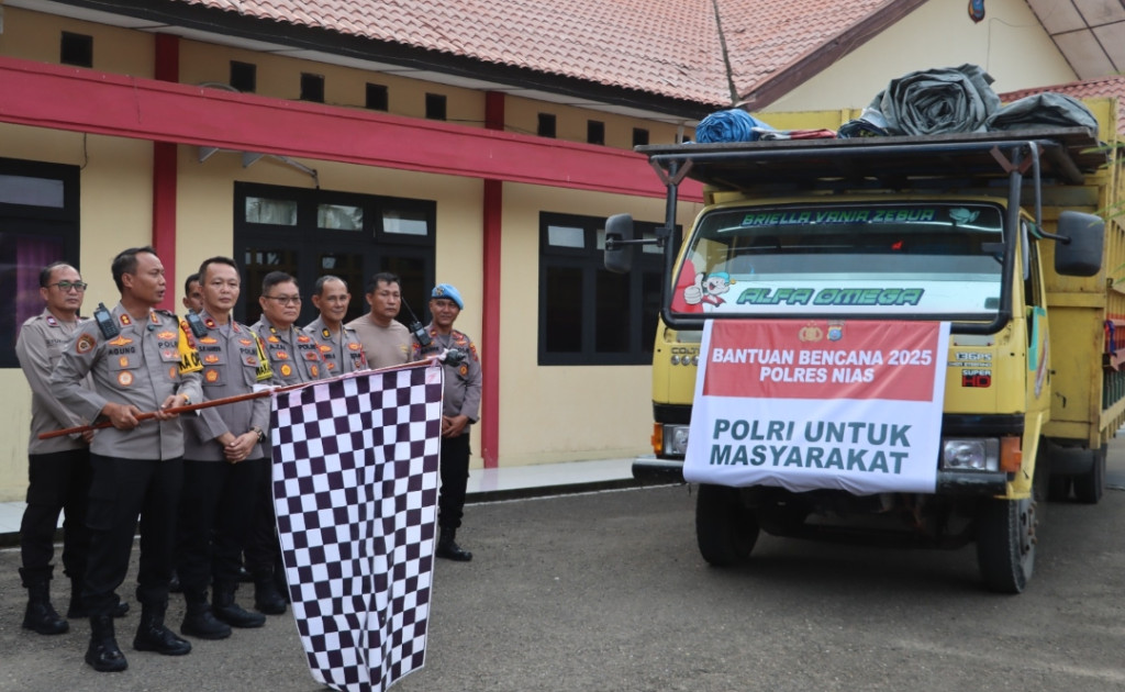 Peduli Korban Bencana Alam di Sumatera Utara, Polres Nias Lepas Bantuan Kemanusiaan