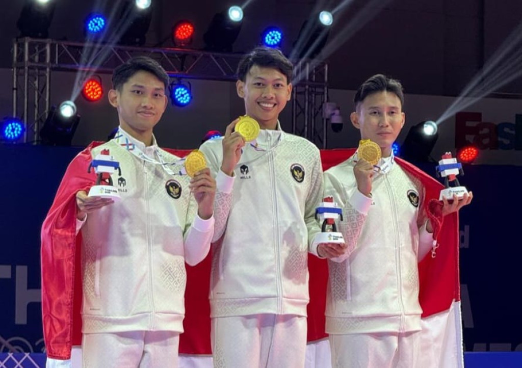 Penampilan Gemilang Trio Taekwondo Indonesia Sumbang Emas Pertama di Bangkok