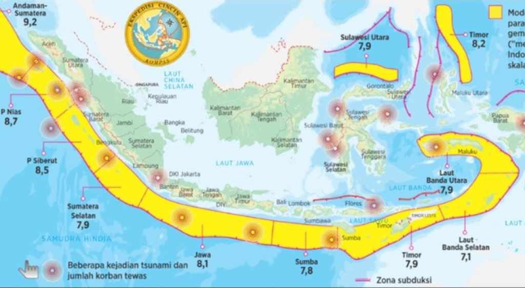 Peta Gempa 2024 Ungkap 14 Zona Megathrust Baru, Ancaman Makin Terukur