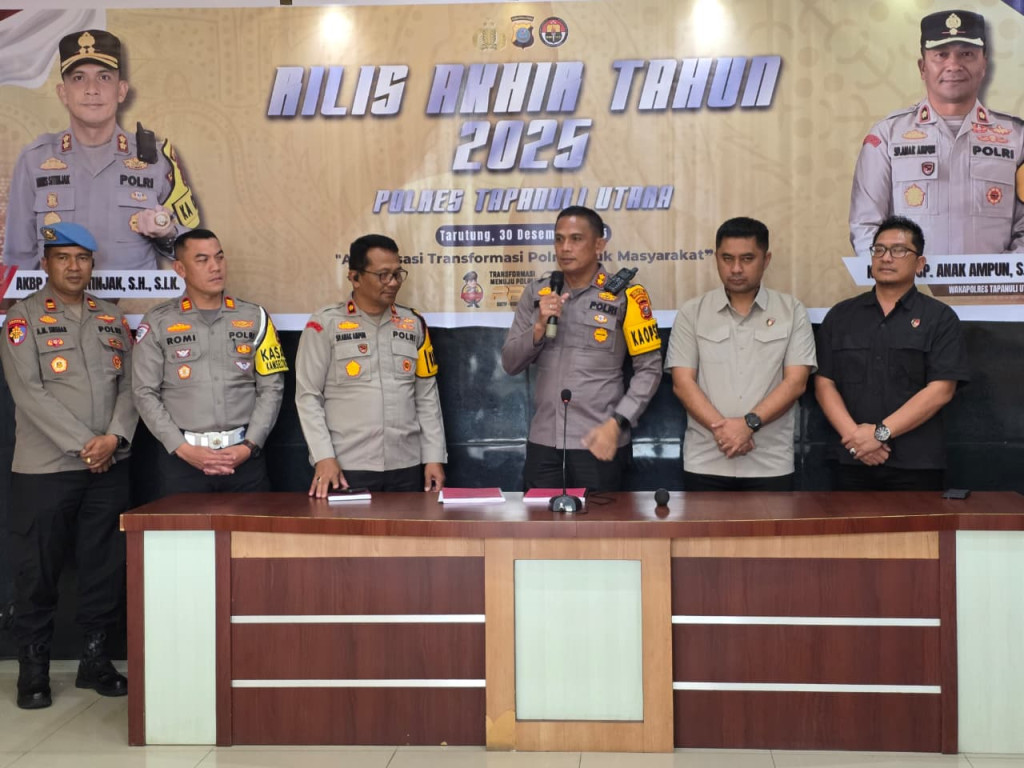 Press Rilise Ahir Tahun: Kapolres Taput Paparkan Situasi Kamtibmas dan Penanganan Kasus Selama Tahun 2025