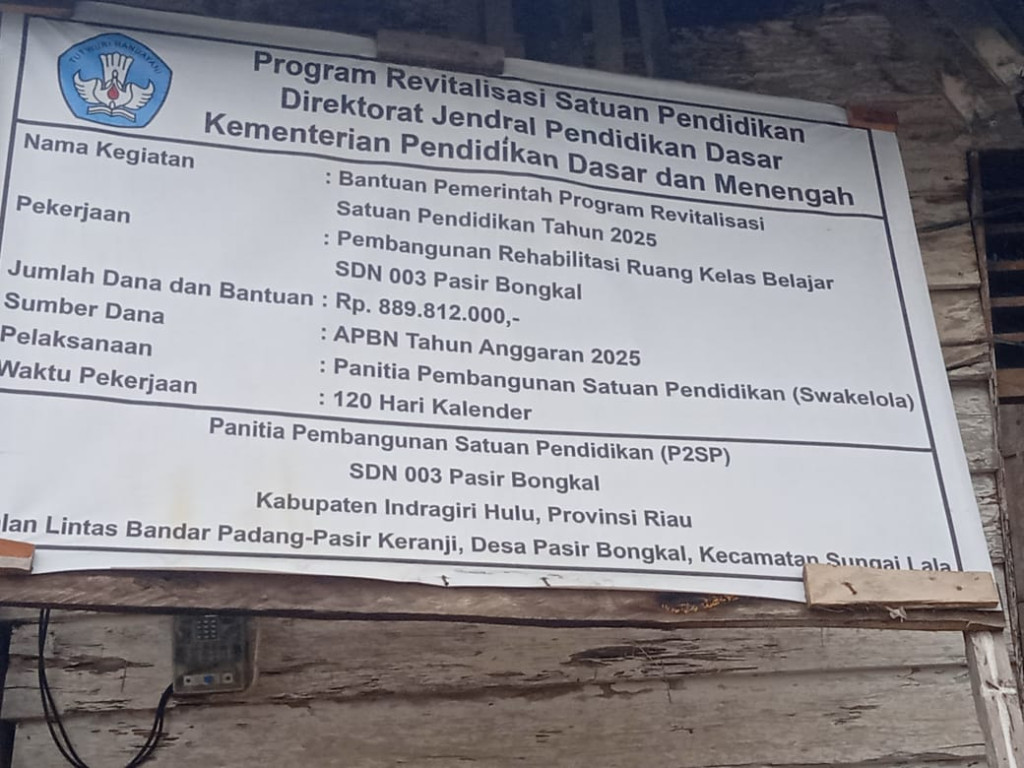 Revitalisasi SDN 003 Pasir Bongkal Baru Capai 75 Persen, Sisa Waktu Tinggal Tiga Minggu: Pihak Sekolah Kejar Target dengan Lembur
