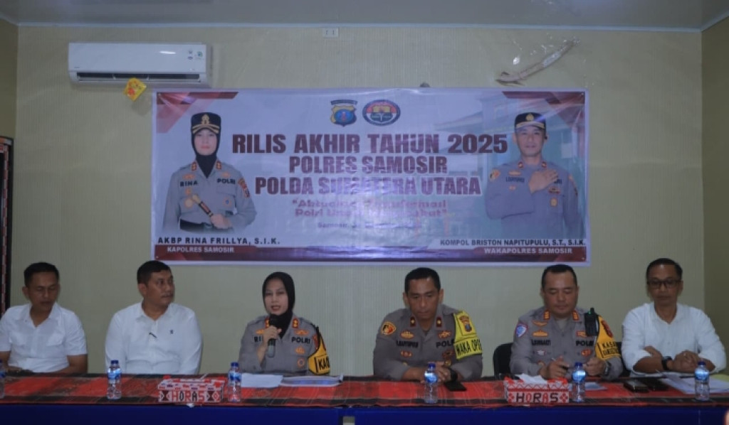 Rilis Akhir Tahun 2025 Sebagai Bentuk Transparansi dan Akuntabilitas Kinerja Polres Samosir