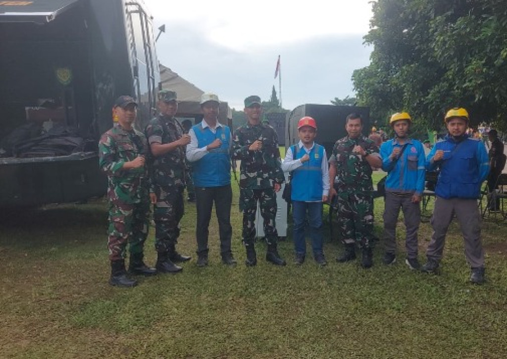 Sinergi Tanpa Batas, PLN UP3 Cimahi Kawal Keandalan Listrik Upacara Kenegaraan Bersama TNI