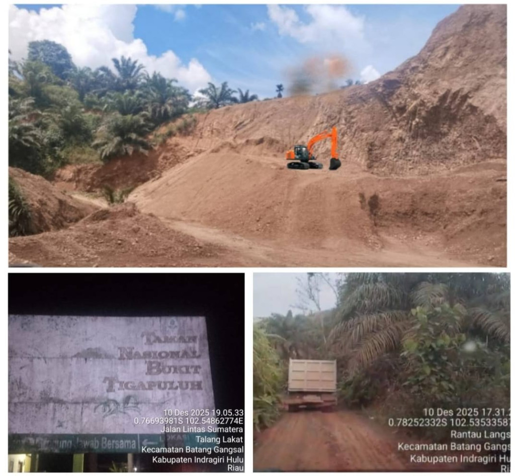 Tambang Batu Beskos Ilegal Bebas Beroperasi di Kawasan Hutan Taman Nasional Bukit Tiga Puluh Inhu, Sebut Nama Oknum Coklat