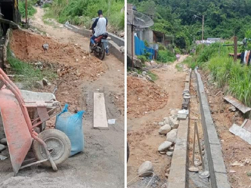 Penggunaan Semen tanpa merek dan dikemas dalam karung berwarna biru polos. (Foto/ist)