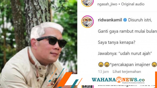 Ridwan Kamil Unggah Foto Rambut Putih Ganjar Ubah Warna Jadi Hitam